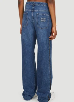 Logo Patch Wide Leg Jeans