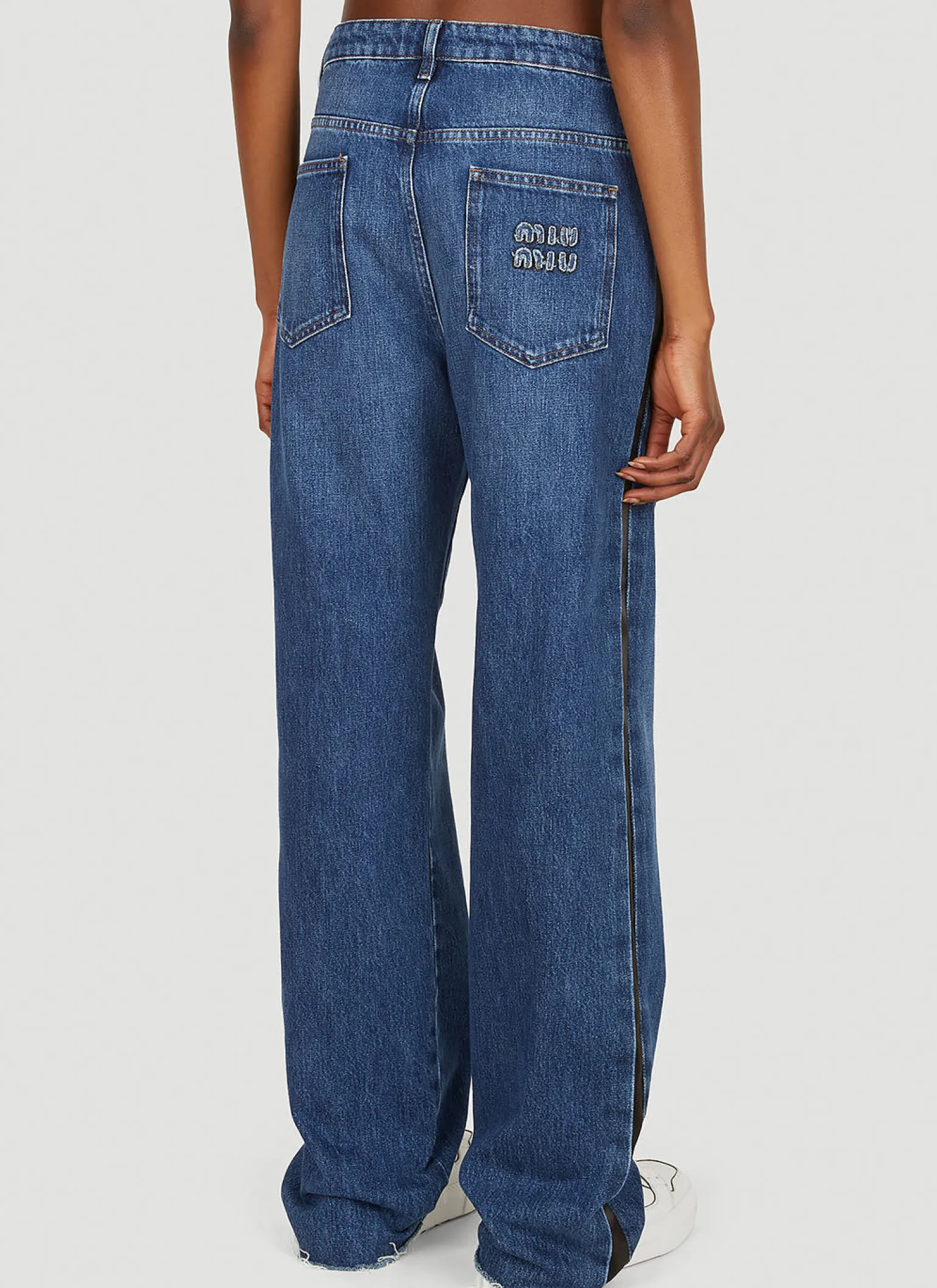 Logo Patch Wide Leg Jeans