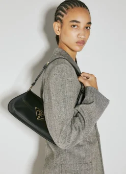 Logo Plaque Baguette Shoulder Bag