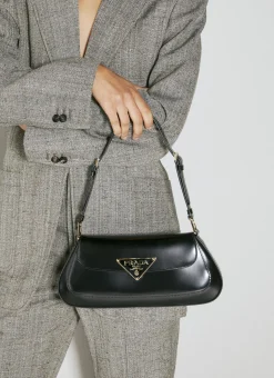 Logo Plaque Baguette Shoulder Bag