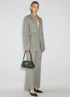 Logo Plaque Baguette Shoulder Bag