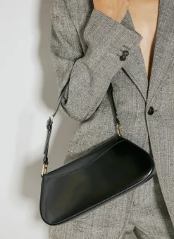 Logo Plaque Baguette Shoulder Bag