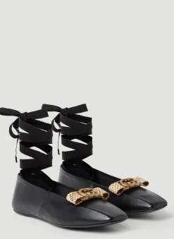 Logo Plaque Ballet Flats
