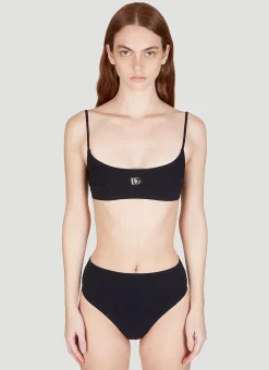 Logo Plaque Bikini Top