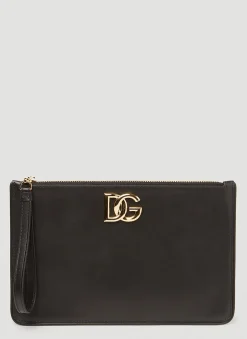 Logo Plaque Clutch Bag