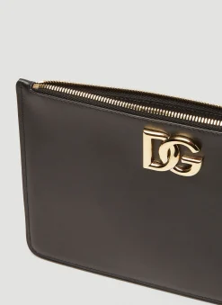 Logo Plaque Clutch Bag