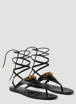 Logo Plaque Flat Sandals