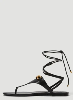 Logo Plaque Flat Sandals