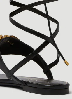 Logo Plaque Flat Sandals