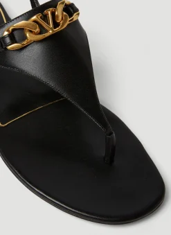Logo Plaque Flat Sandals