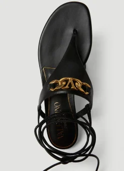 Logo Plaque Flat Sandals