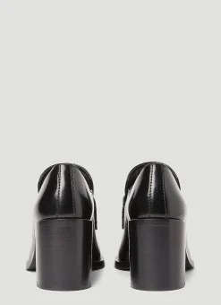 Logo Plaque Heeled Loafers