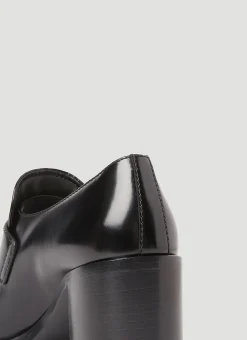 Logo Plaque Heeled Loafers