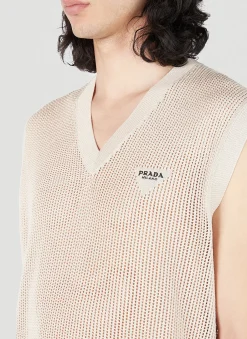 Logo Plaque Knit Vest