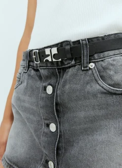 Logo Plaque Leather Belt