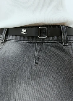 Logo Plaque Leather Belt