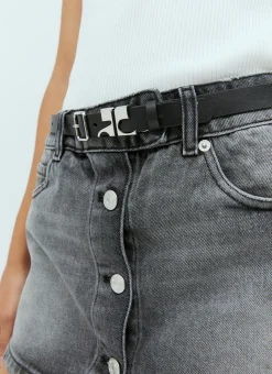 Logo Plaque Leather Belt