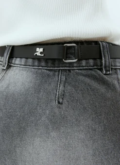 Logo Plaque Leather Belt