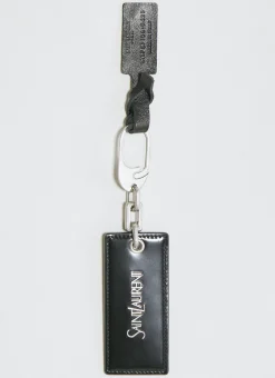 Logo Plaque Leather Keyring