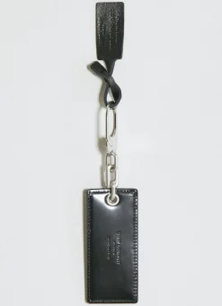 Logo Plaque Leather Keyring
