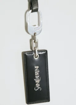 Logo Plaque Leather Keyring