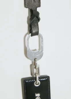 Logo Plaque Leather Keyring