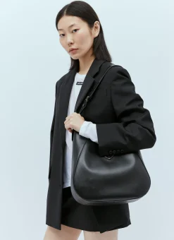 Logo Plaque Leather Shoulder Bag