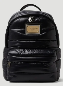 Logo Plaque Padded Backpack