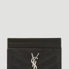 Logo Plaque Quilted Cardholder