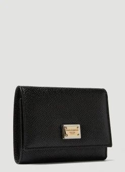 Logo Plaque Trifold Wallet