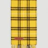 Logo Plaque Wool Check Scarf