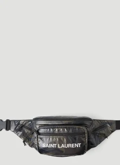 Logo Print Camouflage Belt Bag