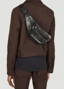 Logo Print Camouflage Belt Bag