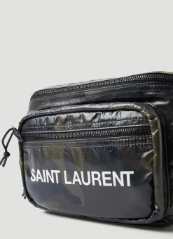 Logo Print Camouflage Belt Bag