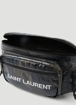 Logo Print Camouflage Belt Bag