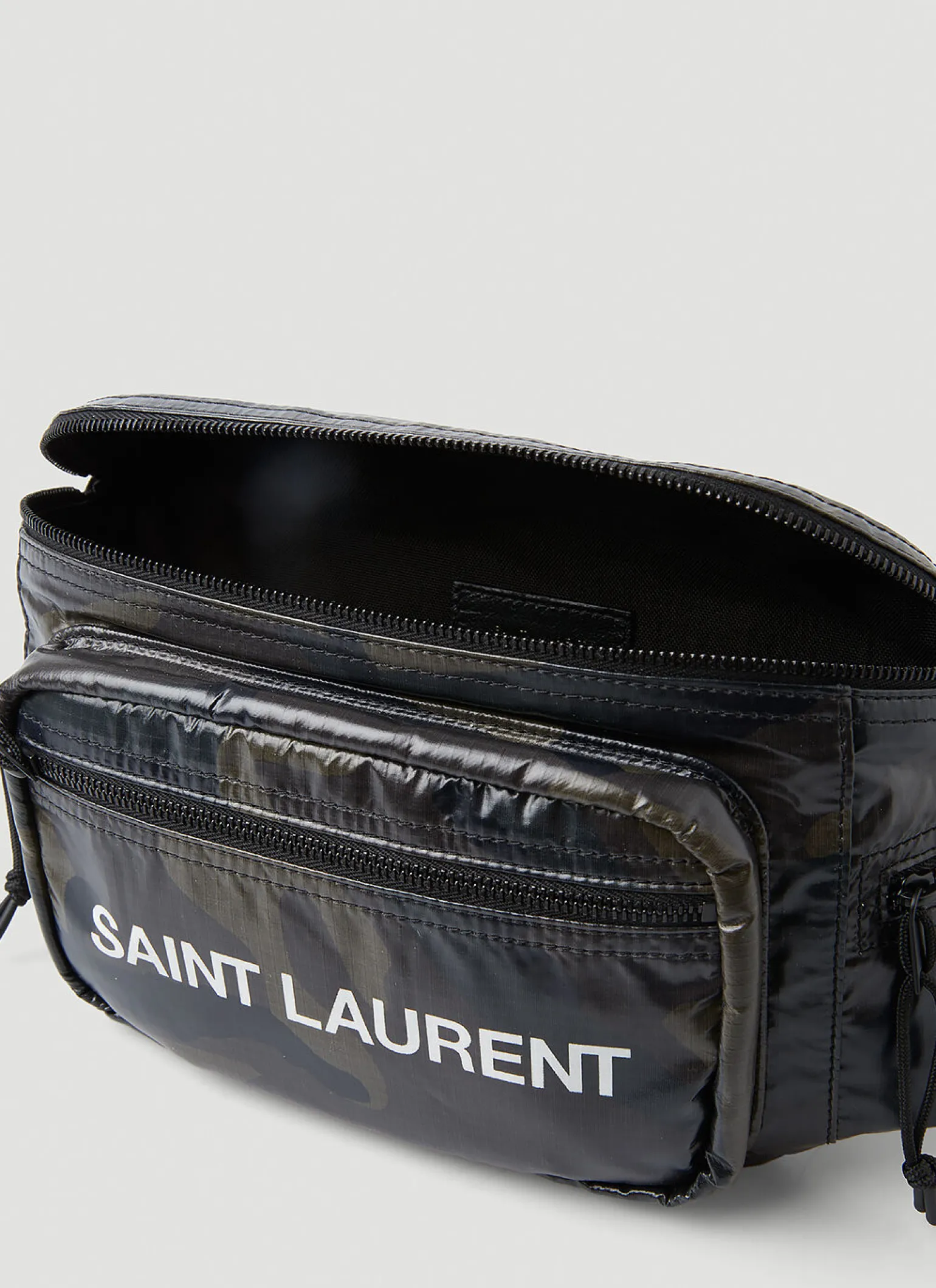 Logo Print Camouflage Belt Bag