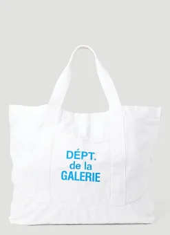 Logo Print Canvas Tote Bag