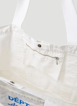 Logo Print Canvas Tote Bag