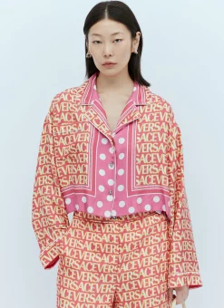 Logo Print Cropped Shirt