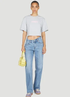 Logo Print Cropped T-Shirt