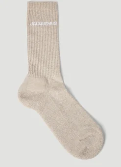 Logo Print Knit Socks