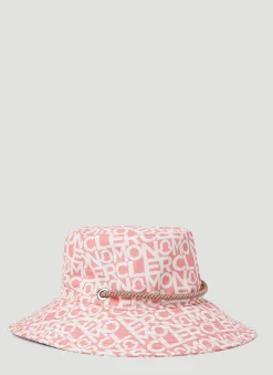 Logo Print Wide Brim Hat