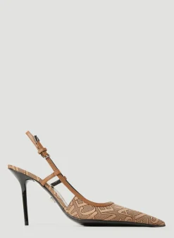 Logo Sling Back High Heels