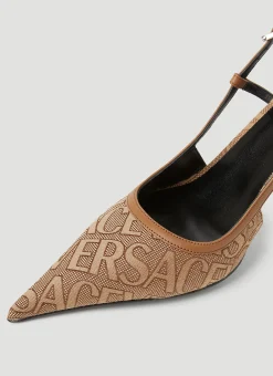 Logo Sling Back High Heels
