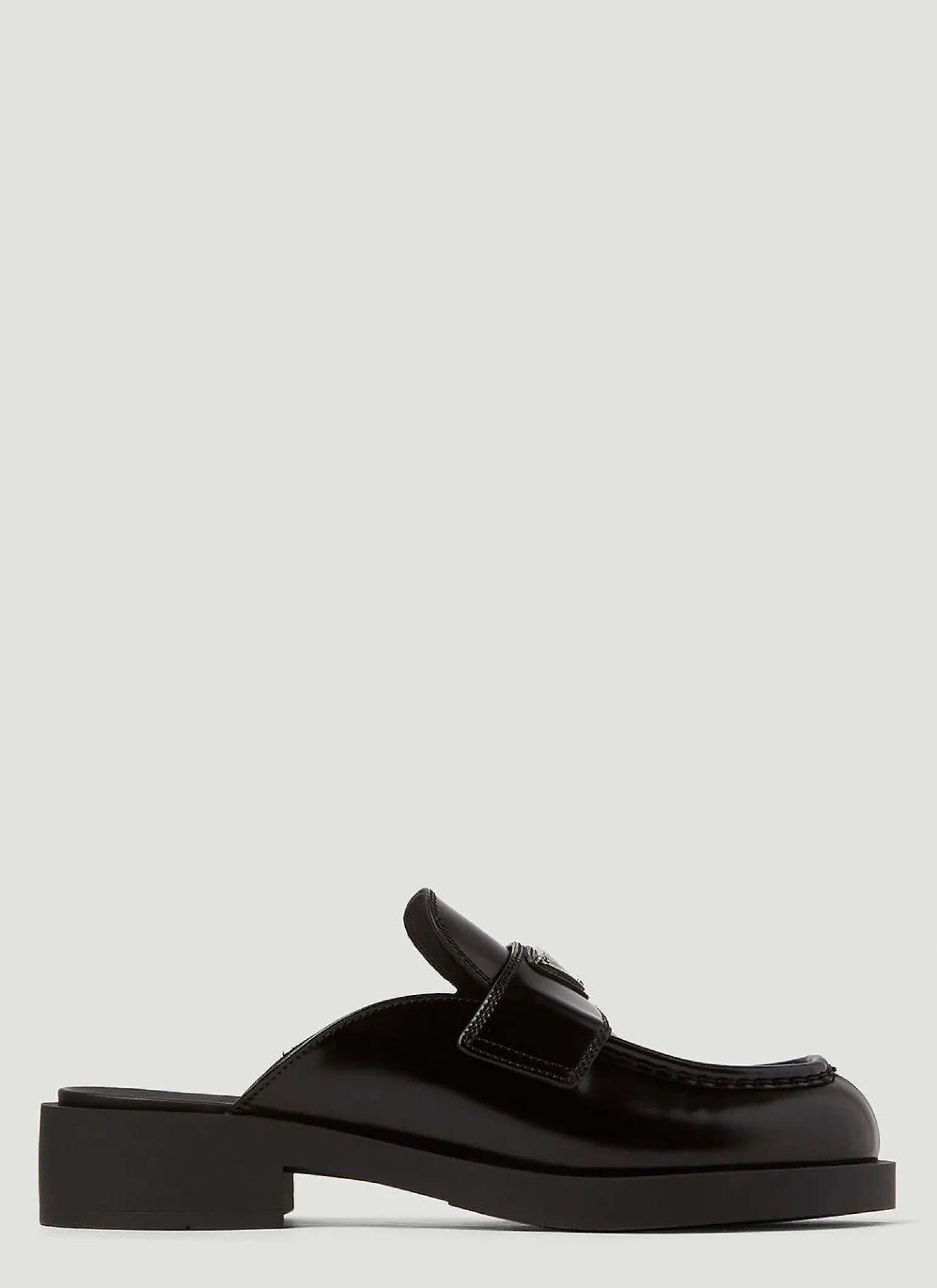 Logo-Plaque Leather Mules