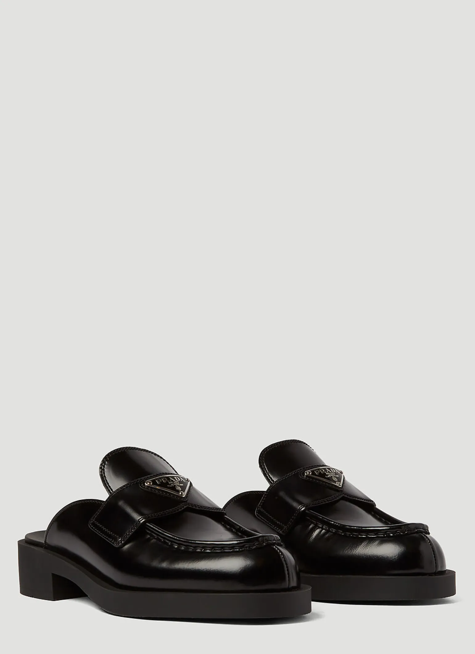 Logo-Plaque Leather Mules