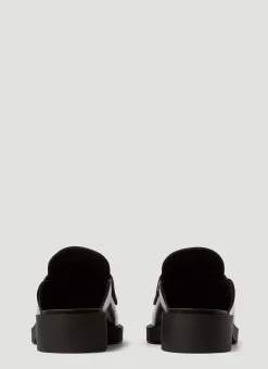 Logo-Plaque Leather Mules
