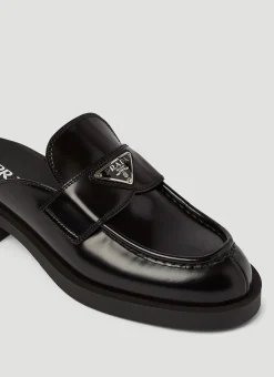 Logo-Plaque Leather Mules