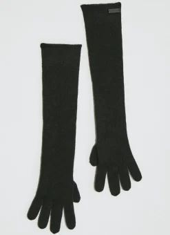 Long Cashmere Knit Gloves