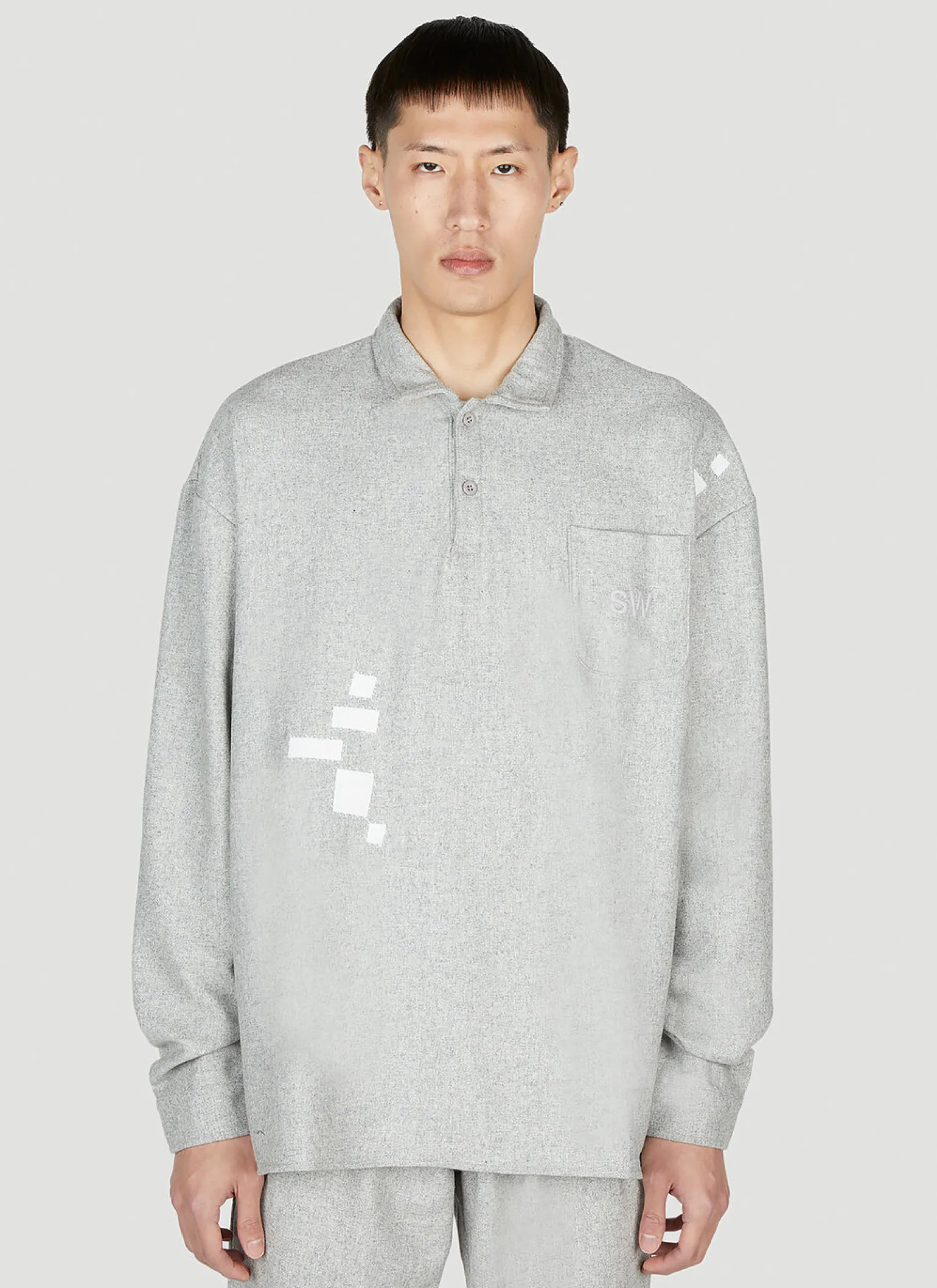 Long Sleeve Knit Polo Top